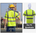 Großhandel 100% Polyester Gestrickte Birdeye Mesh Stoff Hohe Sichtbarkeit Reflektierende Sicherheit Arbeit T-shirt Für Männer